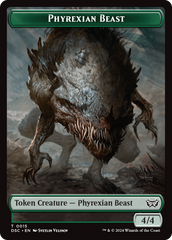 Phyrexian Beast //Manifest Double-Sided Token [Duskmourn: House of Horror Commander Tokens] | Dumpster Cat Games