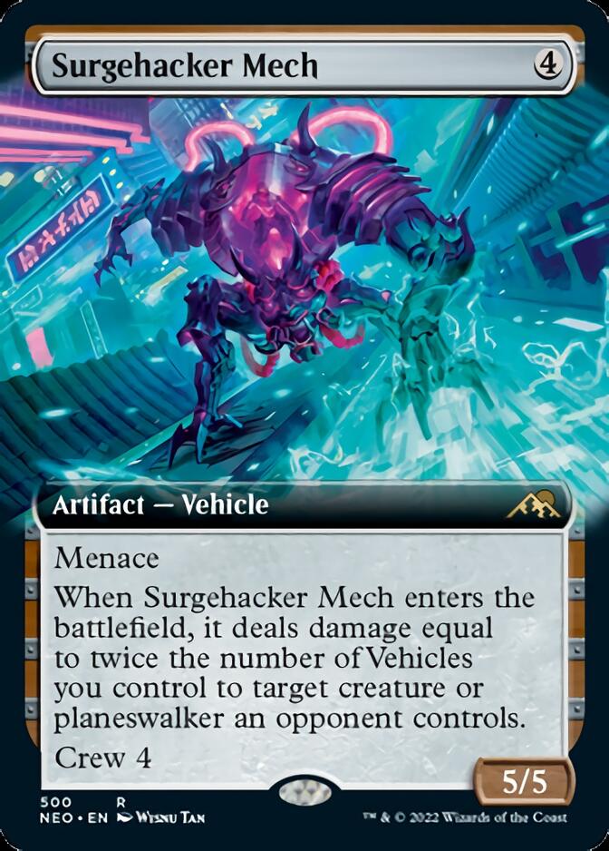 Surgehacker Mech (Extended Art) [Kamigawa: Neon Dynasty] | Dumpster Cat Games