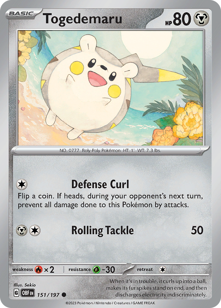 Togedemaru (151/197) [Scarlet & Violet: Obsidian Flames] | Dumpster Cat Games