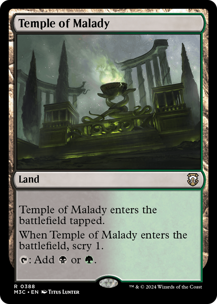 Temple of Malady (Ripple Foil) [Modern Horizons 3 Commander] | Dumpster Cat Games