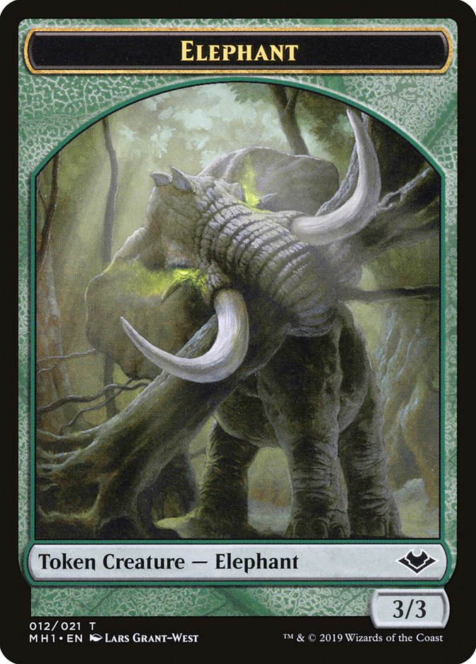 Elemental (008) // Elephant (012) Double-Sided Token [Modern Horizons Tokens] | Dumpster Cat Games