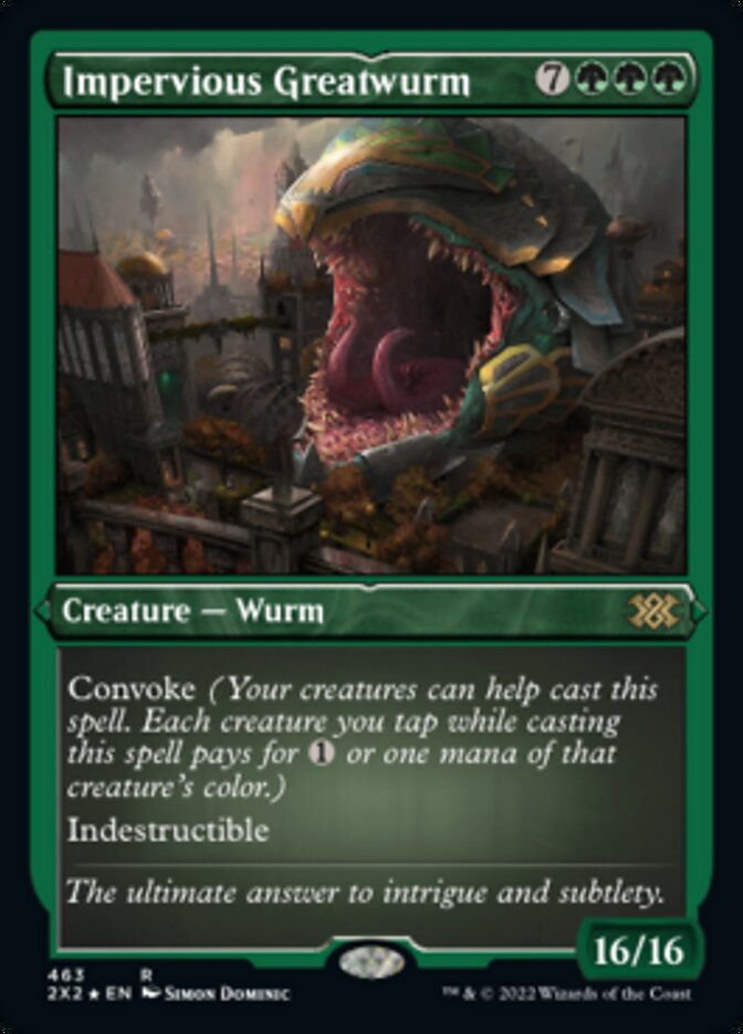 Impervious Greatwurm (Foil Etched) [Double Masters 2022] | Dumpster Cat Games