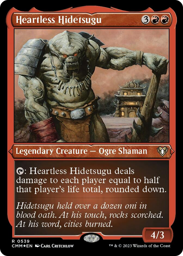 Heartless Hidetsugu (Foil Etched) [Commander Masters] | Dumpster Cat Games