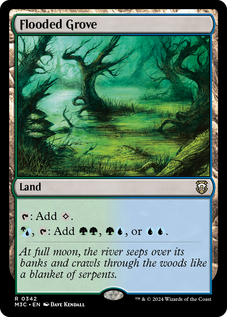 Flooded Grove (Ripple Foil) [Modern Horizons 3 Commander] | Dumpster Cat Games