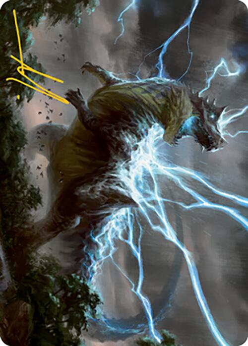 Thrasta, Tempest's Roar Art Card (41) (Gold-Stamped Signature) [Modern Horizons 2 Art Series] | Dumpster Cat Games