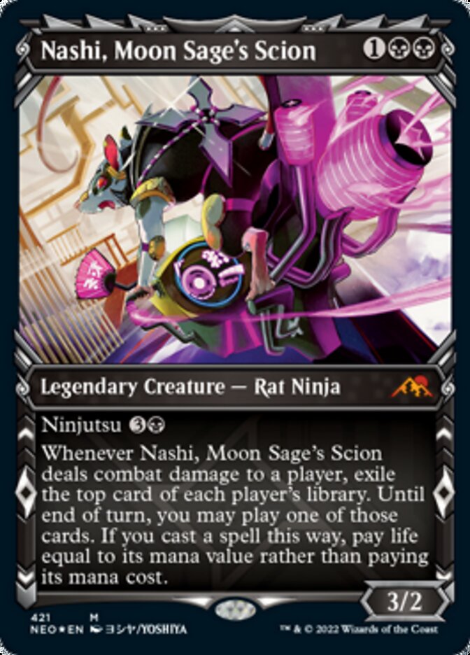 Nashi, Moon Sage's Scion (Showcase) (Foil Etched) [Kamigawa: Neon Dynasty] | Dumpster Cat Games