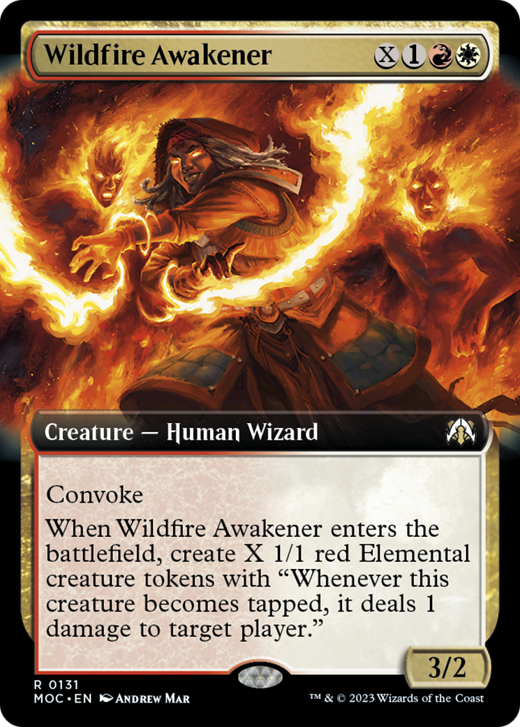 Wildfire Awakener (Extended Art) [March of the Machine Commander] | Dumpster Cat Games