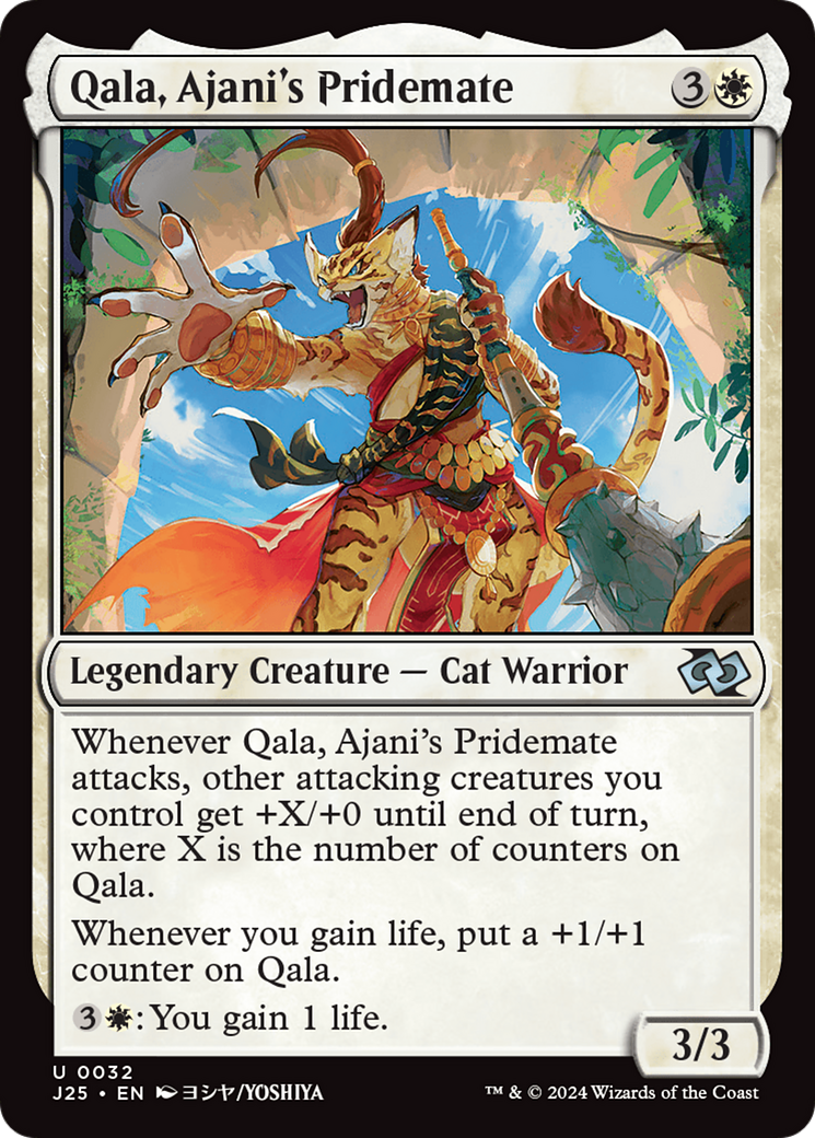 Qala, Ajani's Pridemate (Anime) [Foundations Jumpstart] | Dumpster Cat Games