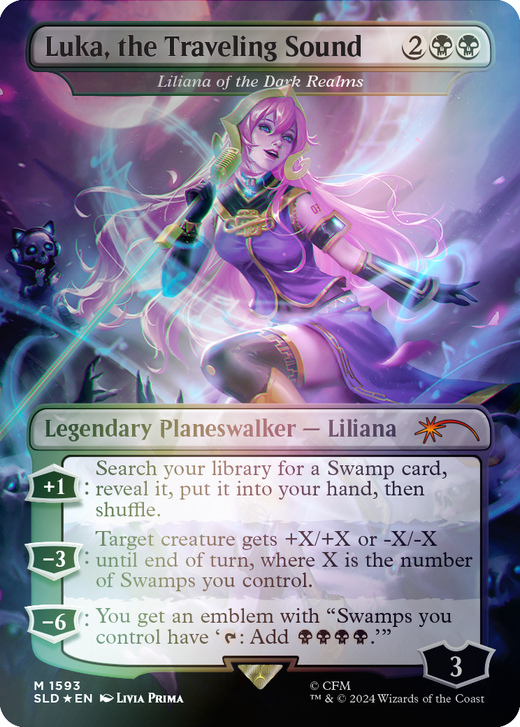 Luka, the Traveling Sound - Liliana of the Dark Realms (Rainbow Foil) [Secret Lair Drop Series] | Dumpster Cat Games