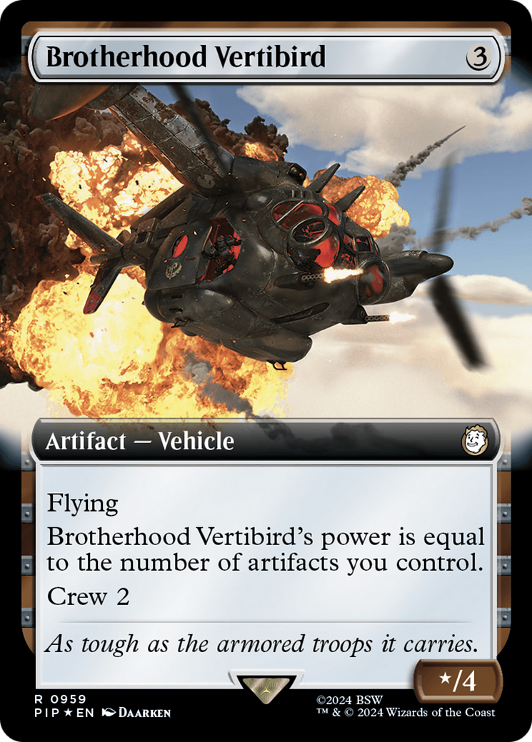 Brotherhood Vertibird (Extended Art) (Surge Foil) [Fallout] | Dumpster Cat Games