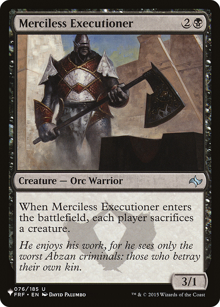 Merciless Executioner [The List Reprints] | Dumpster Cat Games