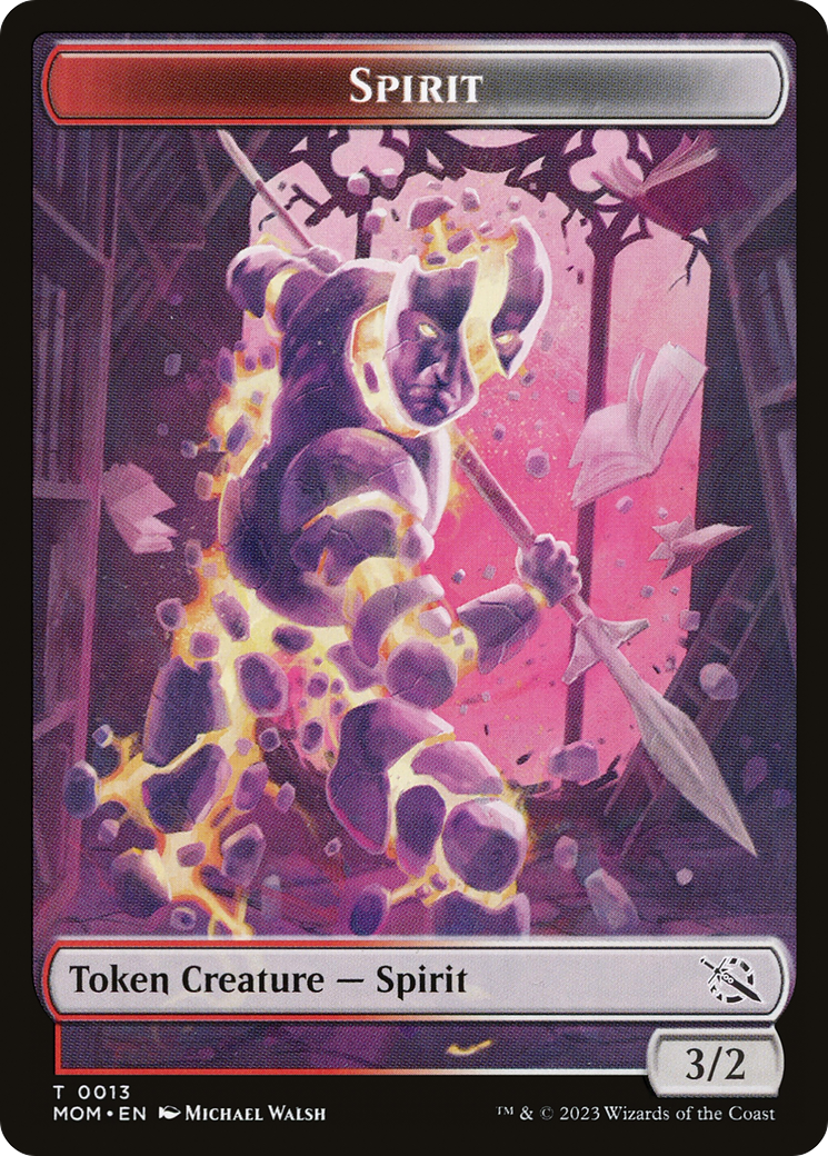 Monk // Spirit (13) Double-Sided Token [March of the Machine Tokens] | Dumpster Cat Games