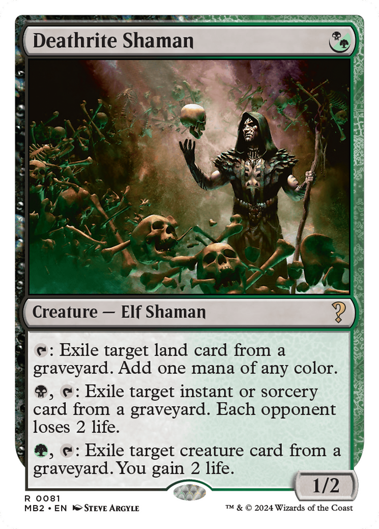 Deathrite Shaman (White Border) [Mystery Booster 2] | Dumpster Cat Games