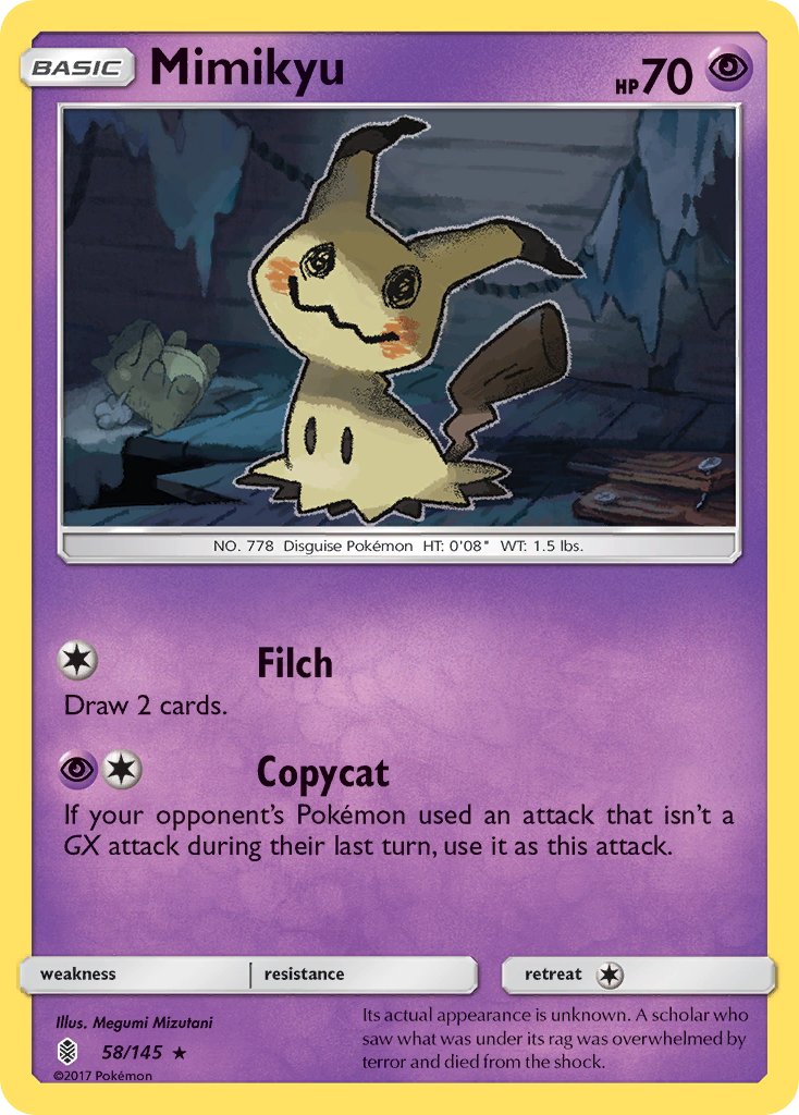 Mimikyu (58/145) (Theme Deck Exclusive) [Sun & Moon: Guardians Rising] | Dumpster Cat Games