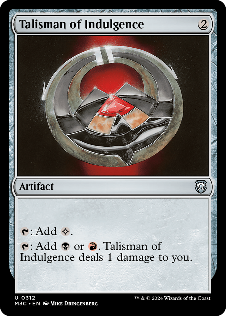 Talisman of Indulgence (Ripple Foil) [Modern Horizons 3 Commander] | Dumpster Cat Games