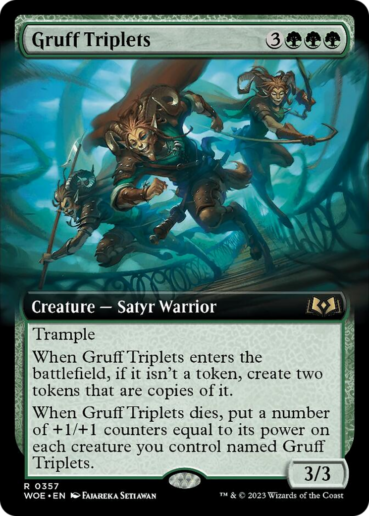 Gruff Triplets (Extended Art) [Wilds of Eldraine] | Dumpster Cat Games