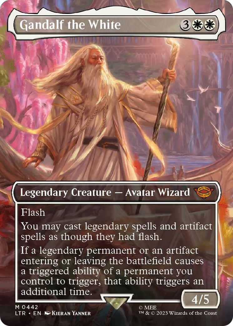 Gandalf the White (Borderless Alternate Art) [The Lord of the Rings: Tales of Middle-Earth] | Dumpster Cat Games