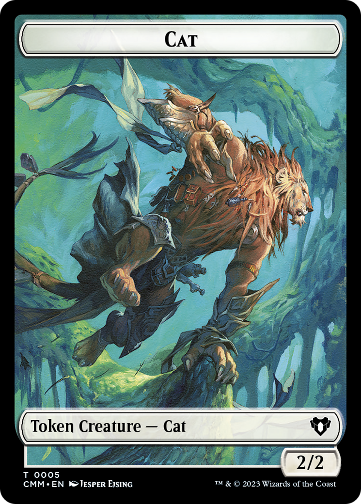 Treasure // Cat (0005) Double-Sided Token [Commander Masters Tokens] | Dumpster Cat Games