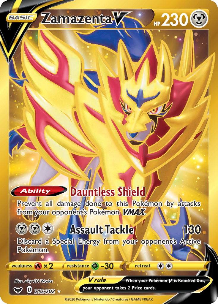 Zamazenta V (212/202) [Sword & Shield: Base Set] | Dumpster Cat Games