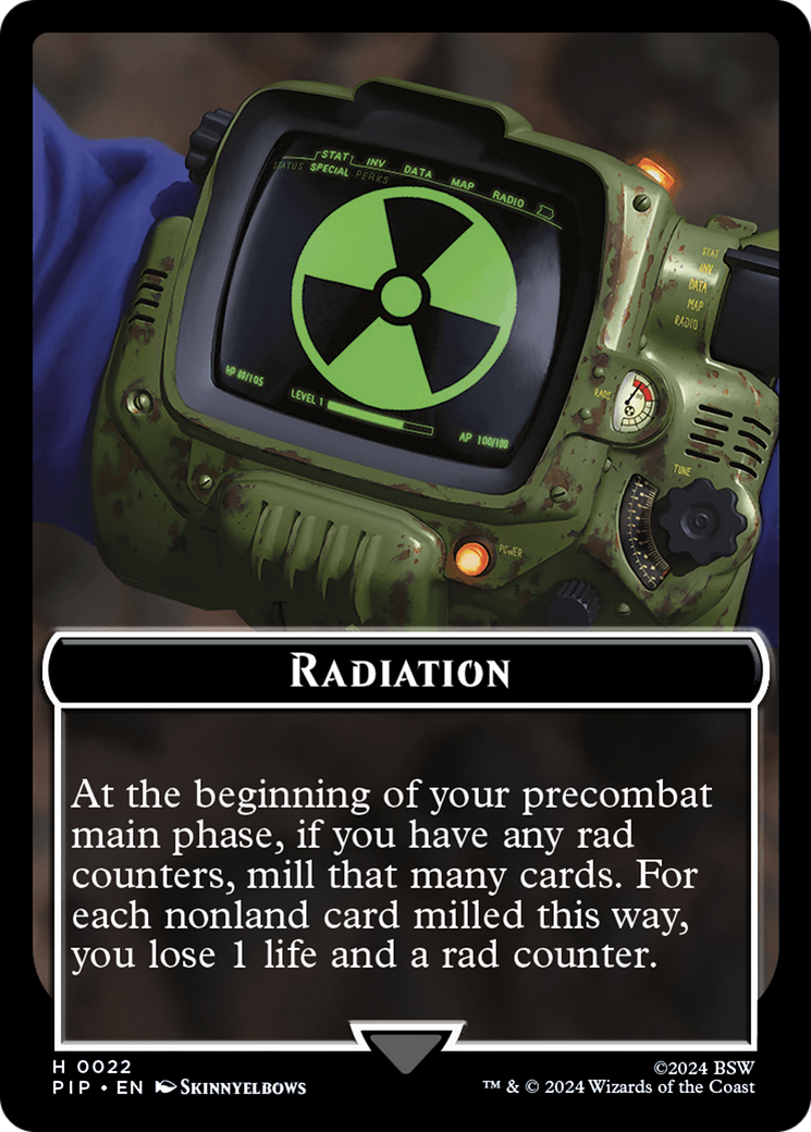 Radiation // Alien Double-Sided Token [Fallout Tokens] | Dumpster Cat Games