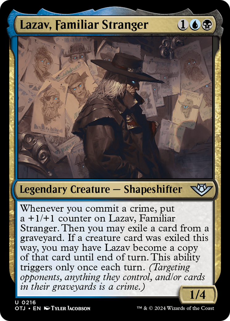 Lazav, Familiar Stranger [Outlaws of Thunder Junction] | Dumpster Cat Games