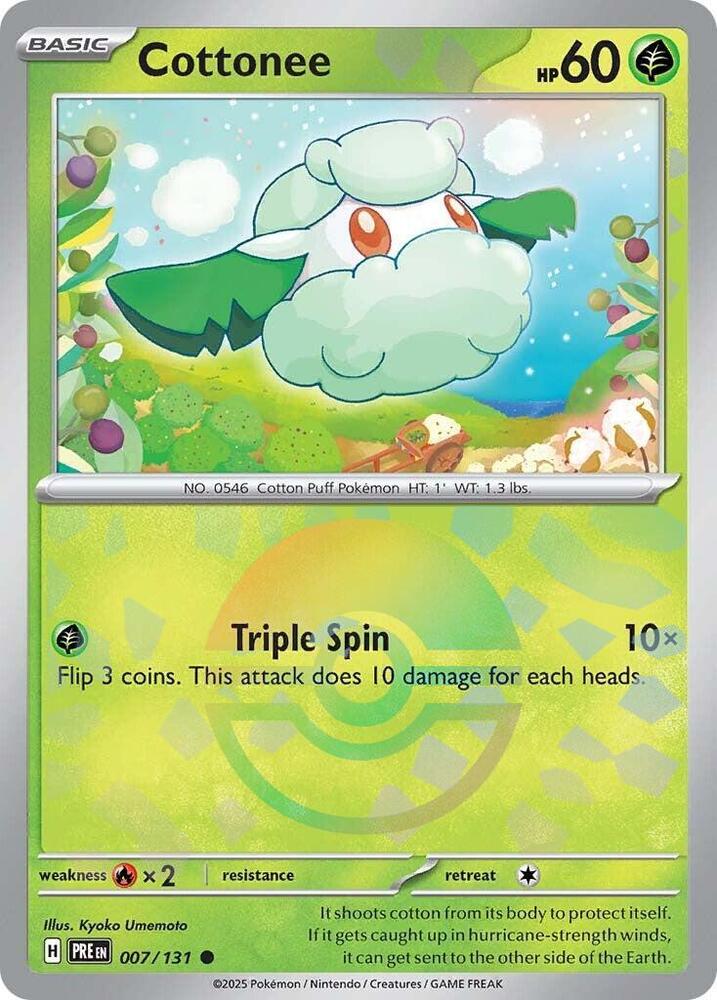 Cottonee (007/131) (Poke Ball Pattern) [Scarlet & Violet: Prismatic Evolutions] | Dumpster Cat Games