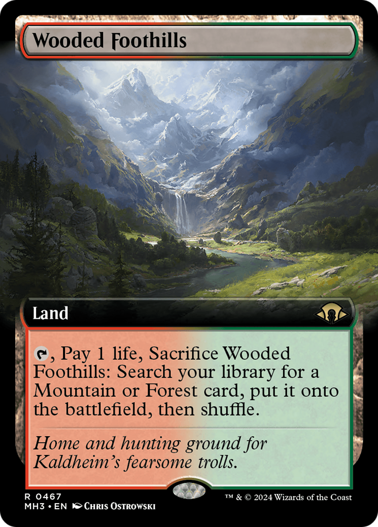 Wooded Foothills (Extended Art) [Modern Horizons 3] | Dumpster Cat Games