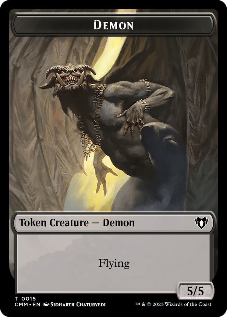 Demon Token [Commander Masters Tokens] | Dumpster Cat Games