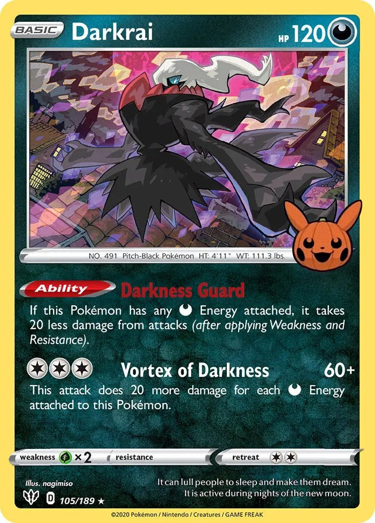 Darkrai (105/189) [Trick or Trade] | Dumpster Cat Games