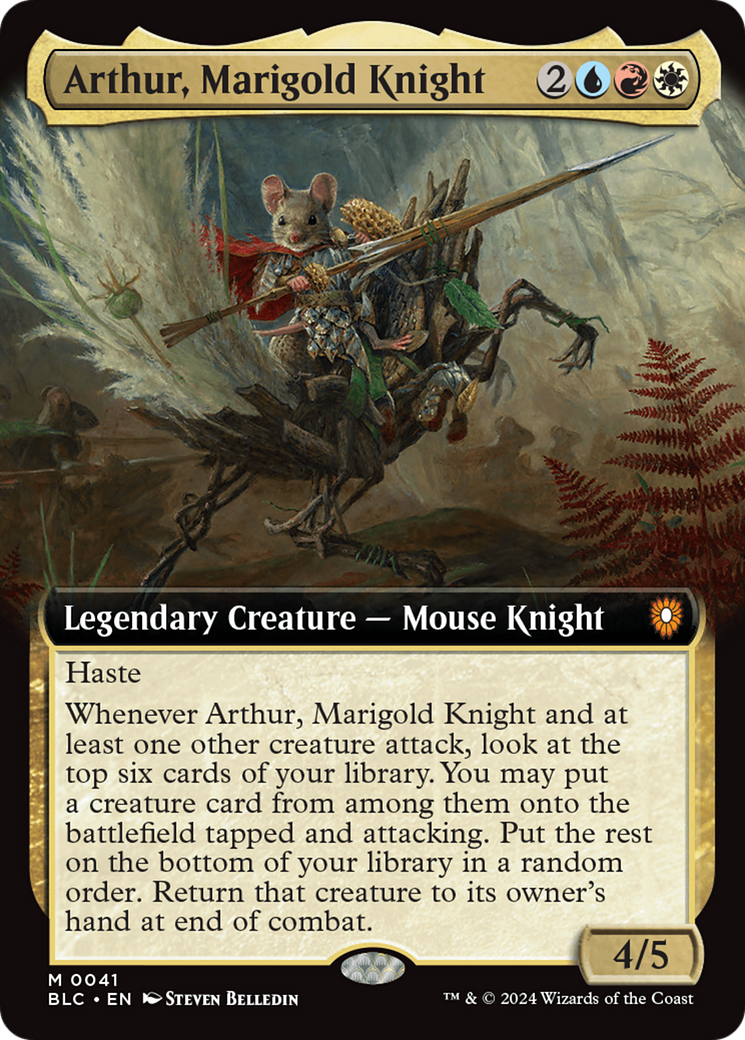 Arthur, Marigold Knight (Extended Art) [Bloomburrow Commander] | Dumpster Cat Games