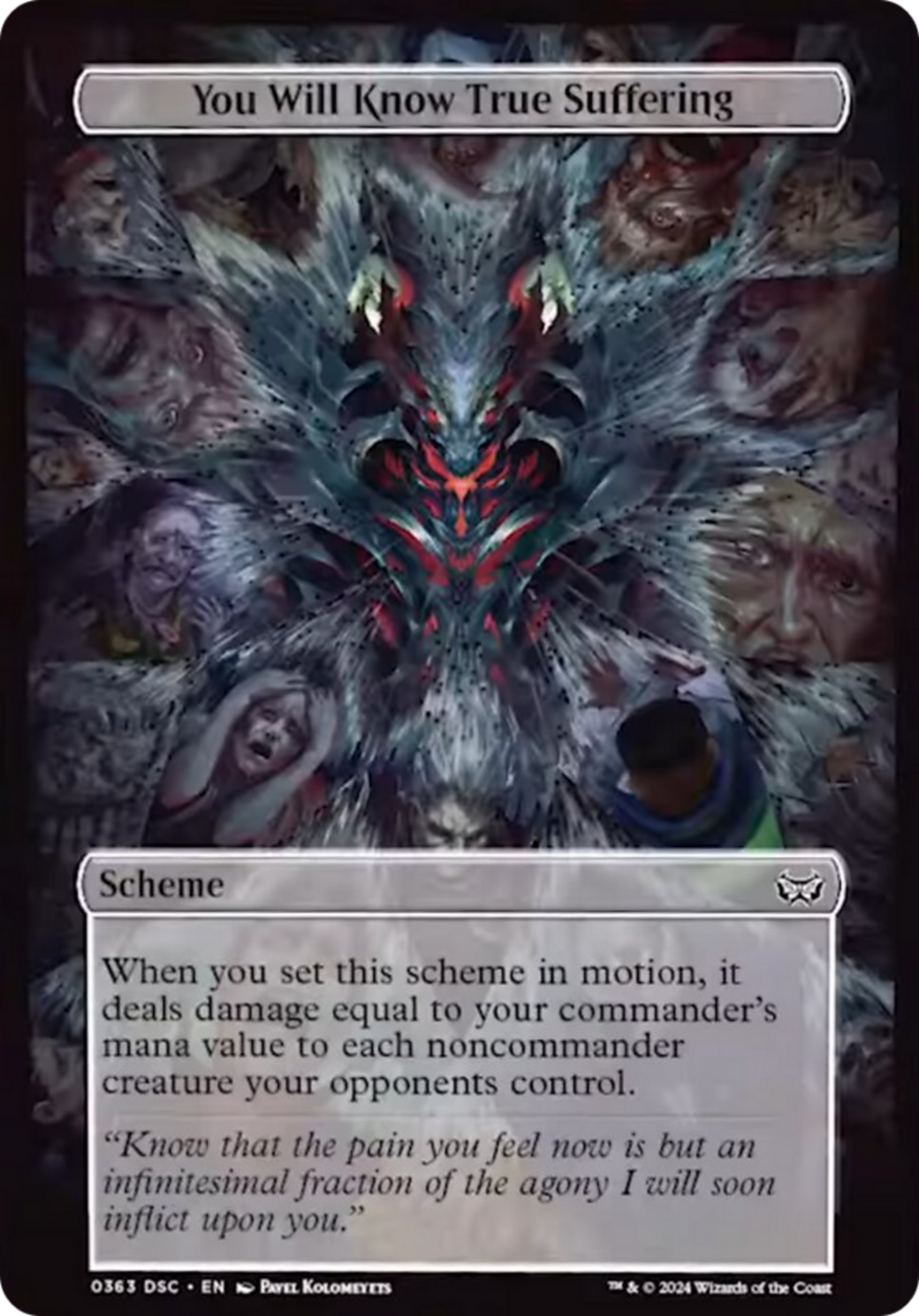 You Will Know True Suffering (Full Art) [Duskmourn: House of Horror Commander] | Dumpster Cat Games