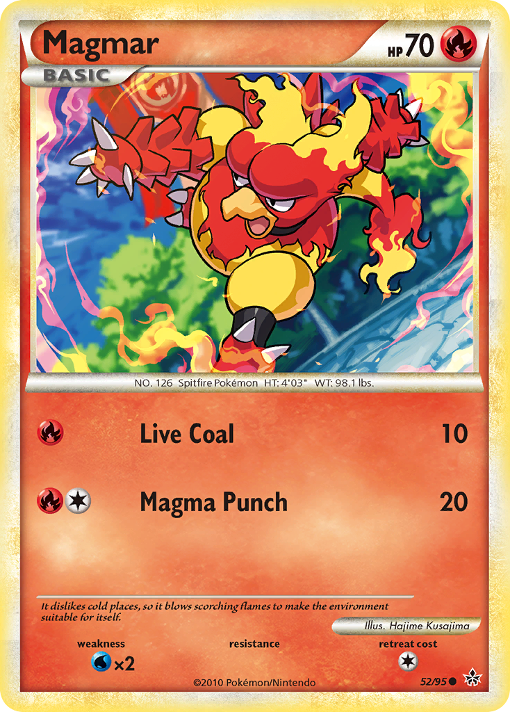 Magmar (52/95) [HeartGold & SoulSilver: Unleashed] | Dumpster Cat Games