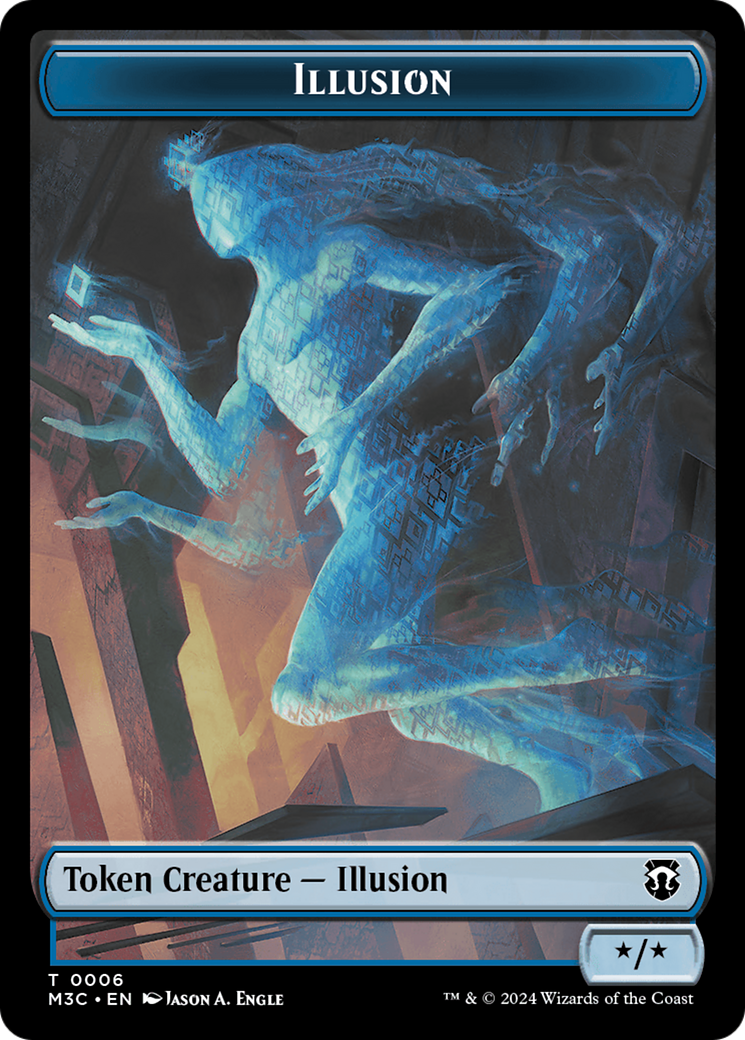 Illusion // Servo Double-Sided Token [Modern Horizons 3 Commander Tokens] | Dumpster Cat Games