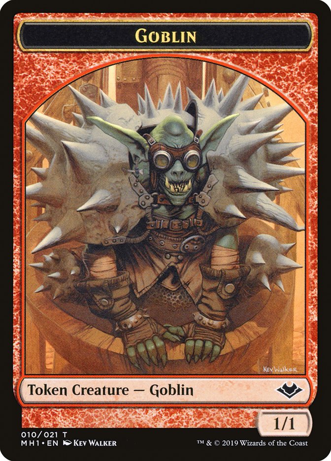 Goblin (010) // Golem (018) Double-Sided Token [Modern Horizons Tokens] | Dumpster Cat Games