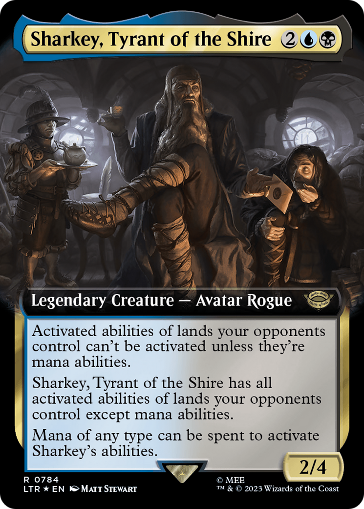 Sharkey, Tyrant of the Shire (Extended Art) (Surge Foil) [The Lord of the Rings: Tales of Middle-Earth] | Dumpster Cat Games