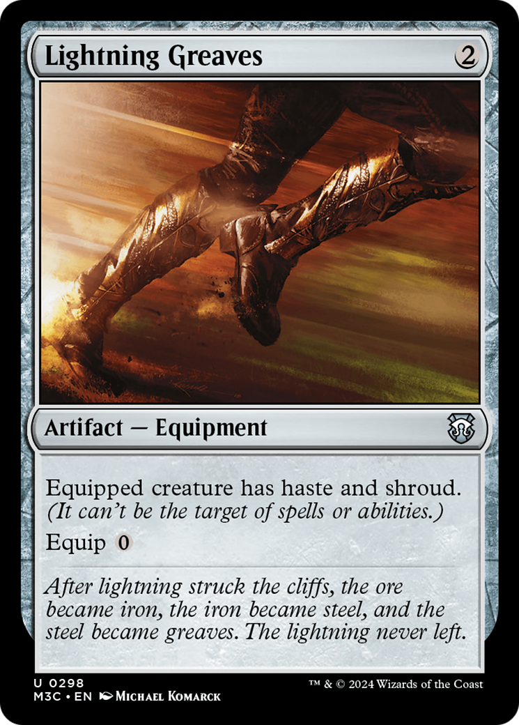 Lightning Greaves (Ripple Foil) [Modern Horizons 3 Commander] | Dumpster Cat Games