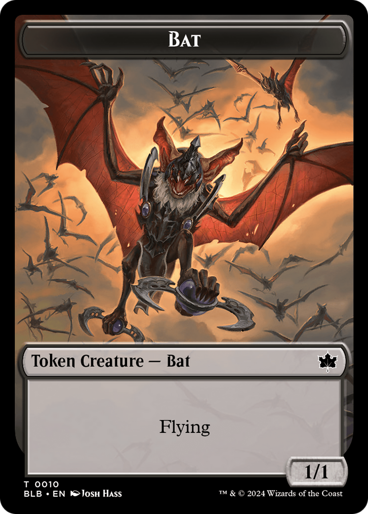 Bat // Warren Warleader Double-Sided Token [Bloomburrow Tokens] | Dumpster Cat Games