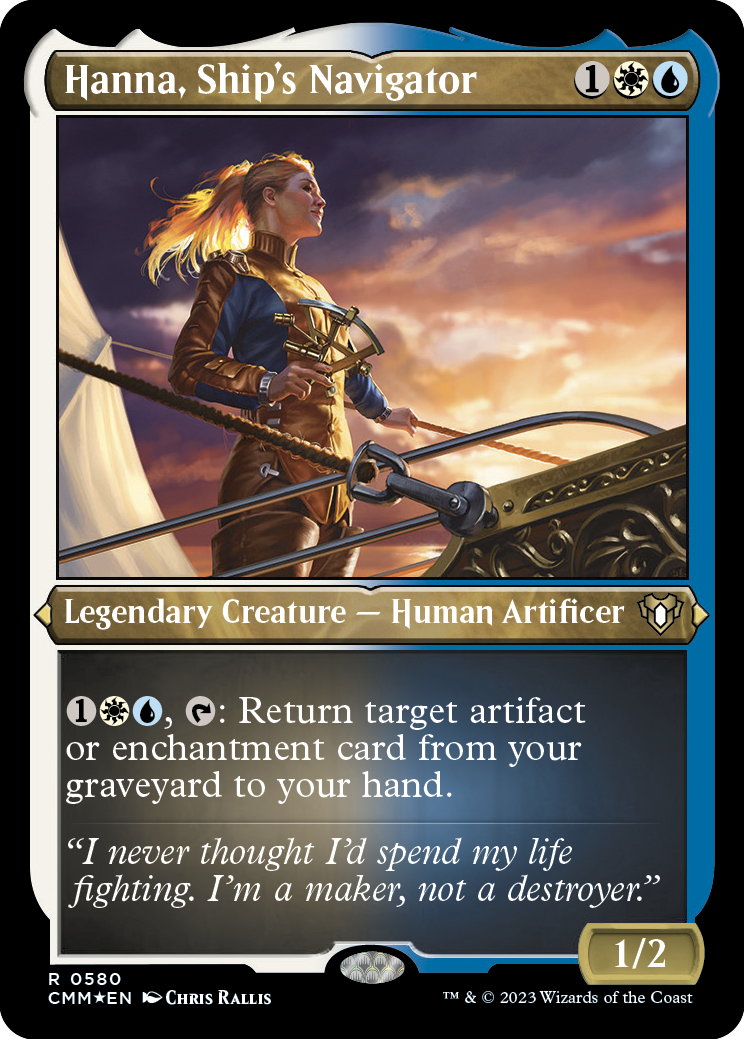 Hanna, Ship's Navigator (Foil Etched) [Commander Masters] | Dumpster Cat Games