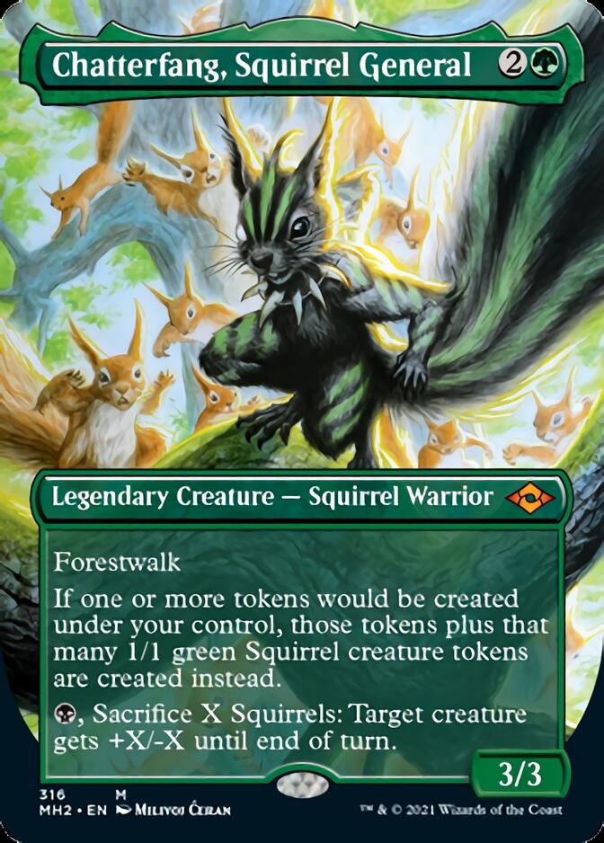 Chatterfang, Squirrel General (Borderless Alternate Art) [Modern Horizons 2] | Dumpster Cat Games