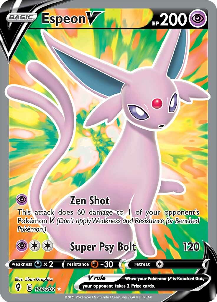 Espeon V (179/203) [Sword & Shield: Evolving Skies] | Dumpster Cat Games