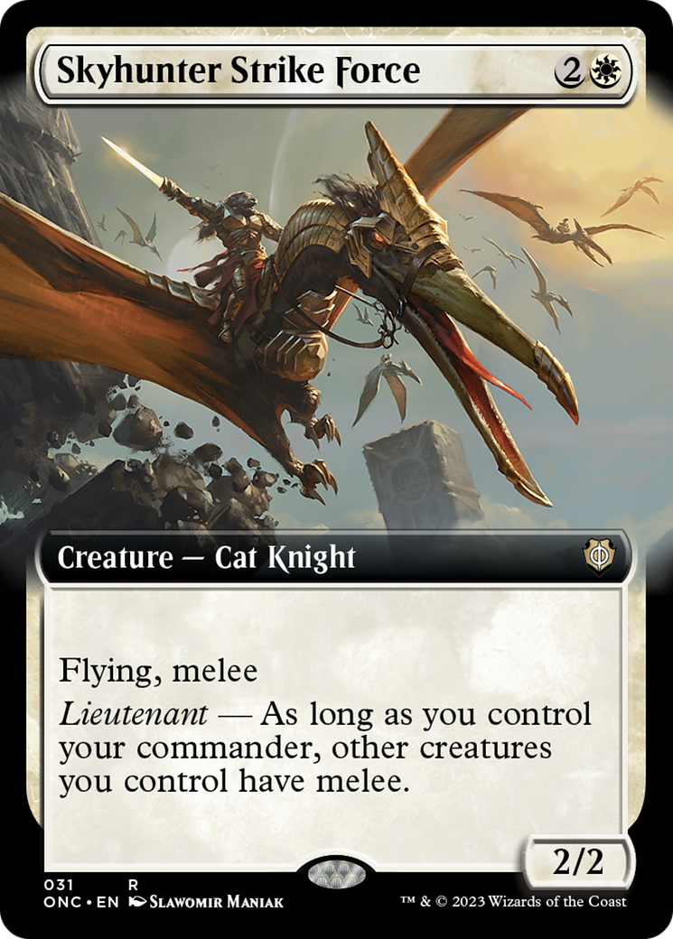 Skyhunter Strike Force (Extended Art) [Phyrexia: All Will Be One Commander] | Dumpster Cat Games