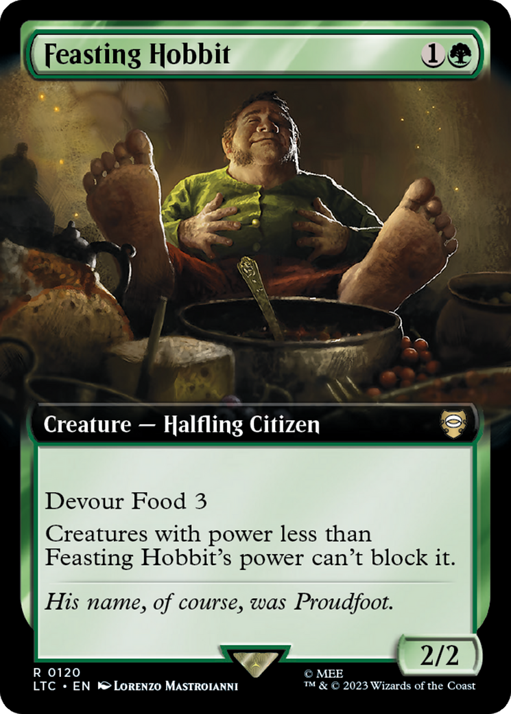 Feasting Hobbit (Extended Art) [The Lord of the Rings: Tales of Middle-Earth Commander] | Dumpster Cat Games