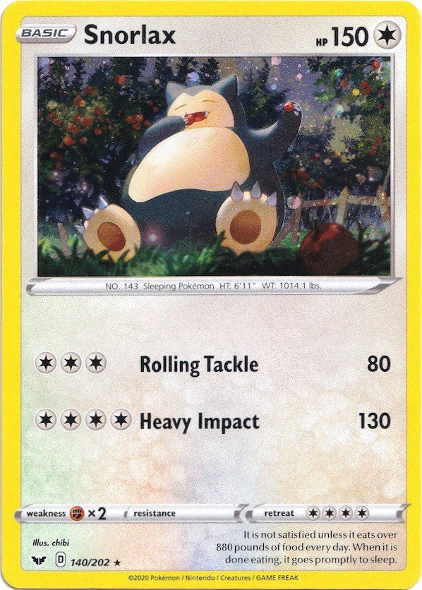 Snorlax (140/202) (Cosmos Holo) [Sword & Shield: Base Set] | Dumpster Cat Games