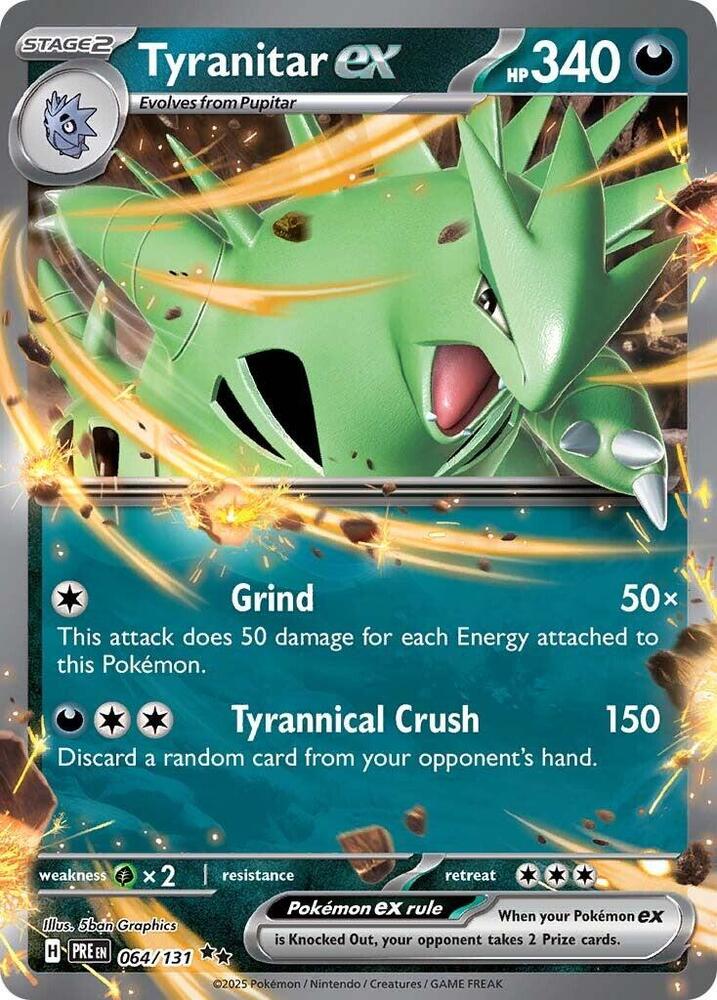 Tyranitar ex (064/131) [Scarlet & Violet: Prismatic Evolutions] | Dumpster Cat Games