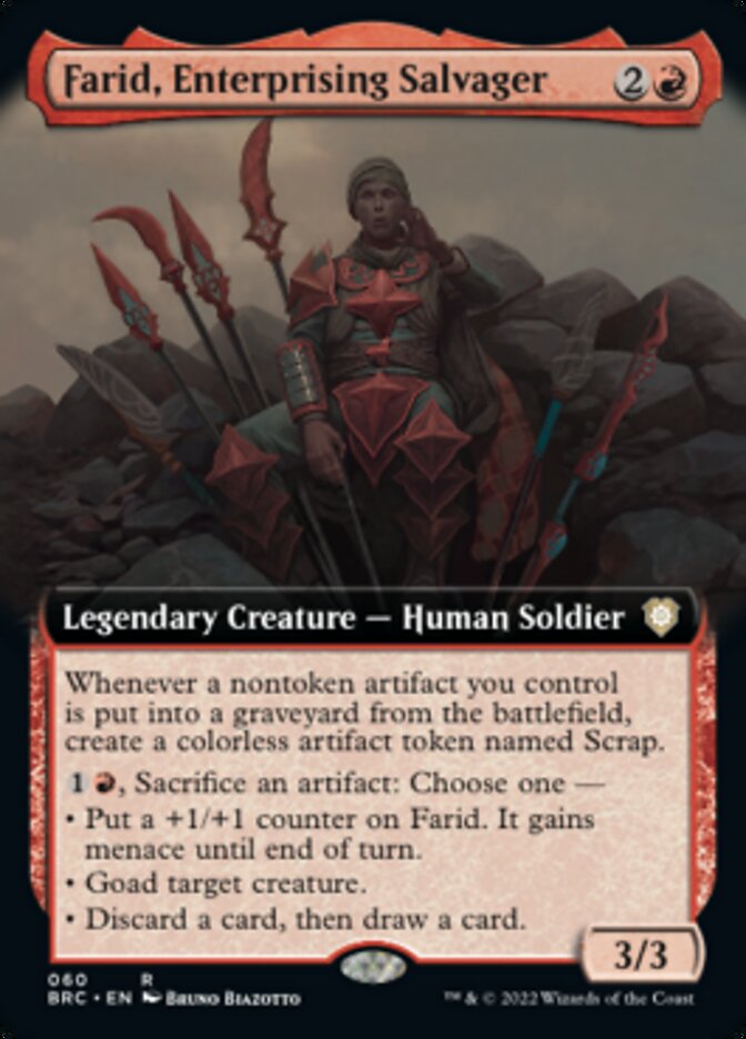 Farid, Enterprising Salvager (Extended Art) [The Brothers' War Commander] | Dumpster Cat Games