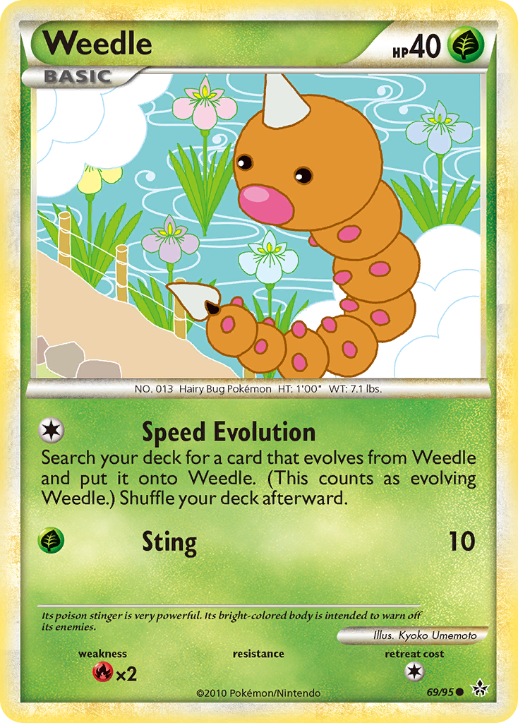 Weedle (69/95) [HeartGold & SoulSilver: Unleashed] | Dumpster Cat Games