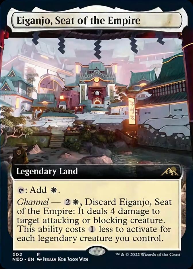 Eiganjo, Seat of the Empire (Extended Art) [Kamigawa: Neon Dynasty] | Dumpster Cat Games