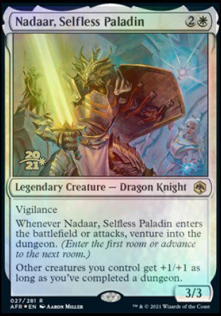 Nadaar, Selfless Paladin [Dungeons & Dragons: Adventures in the Forgotten Realms Prerelease Promos] | Dumpster Cat Games