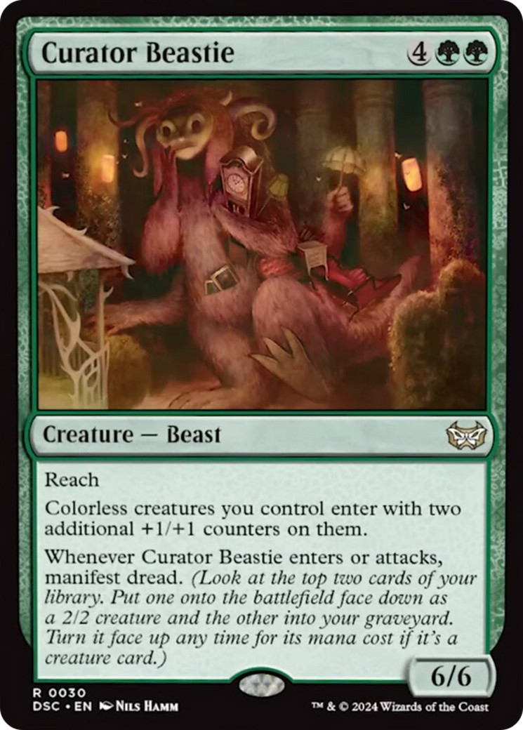 Curator Beastie (Extended Art) [Duskmourn: House of Horror Commander] | Dumpster Cat Games