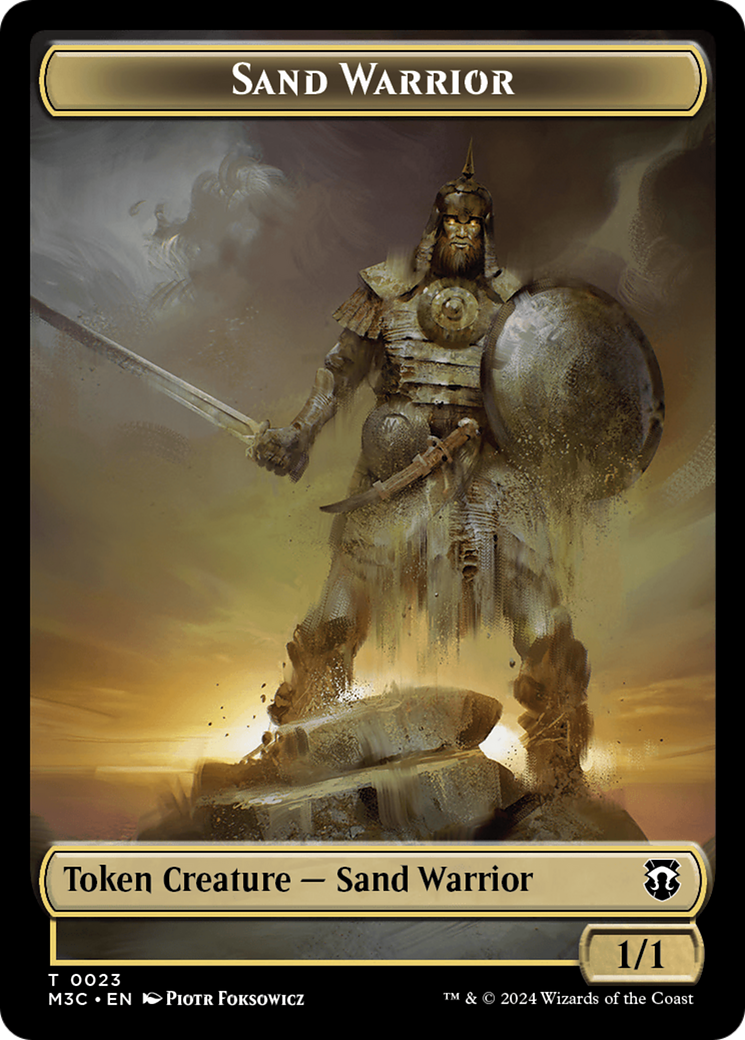 Marit Lage // Sand Warrior Double-Sided Token [Modern Horizons 3 Commander Tokens] | Dumpster Cat Games